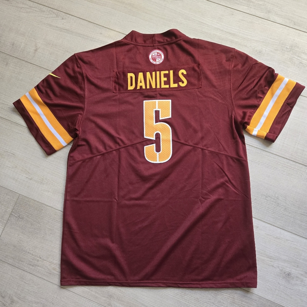 Jayden Daniels #5 Burgundy Red Stitched Football Jersey Men…